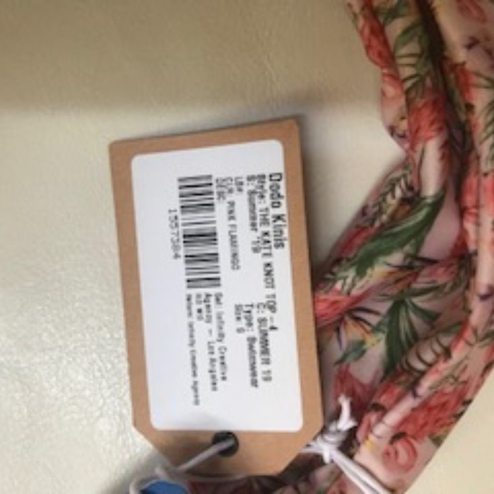 NWT DOdO Kinis The Kate Knot Top In Pink Flamingo - Picture 9 of 9